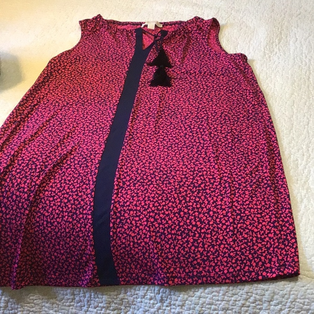 Michael Kors Navy pink stretch Print Dress L
